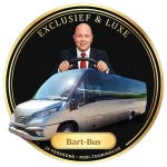 logo bart bus met foto van Bart Springs en zilvergrijze Midi bus